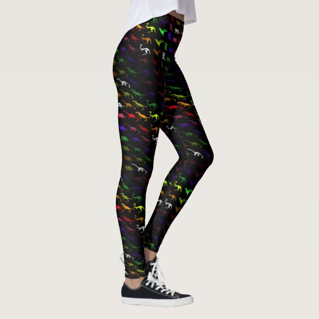 Leggings Inusual fresco arco iris colorido lindo dinosaurio (Derecha)