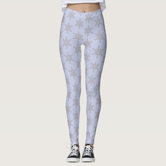 Leggings Invierno Azul Gris Snowflake (Anverso)