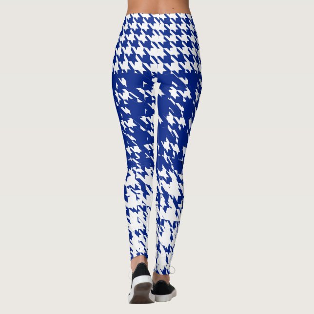 Leggings Invierno blanco azul Houndstooth de Suecia (Reverso)