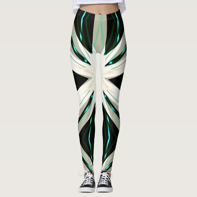 Leggings Invierno verde beige blanco yoga estreno copo de n (Anverso)