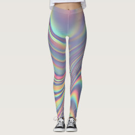 Leggings Iridescent Holographic Swirl Texture