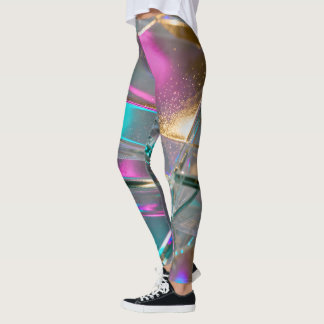Leggings Iridescent Rainbow - Holographic Glitter