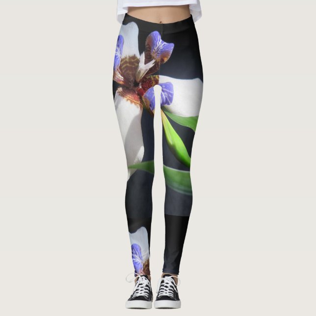 Leggings Iris Púrpura Y Blanco (Anverso)