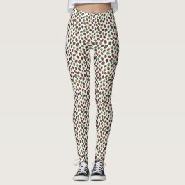 Leggings Irish Coffee Beans and Shamrocks Funny Design