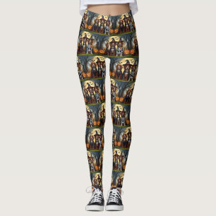 Leggings Irlandés Red Setter Dogs Pumpkin Halloween Funny
