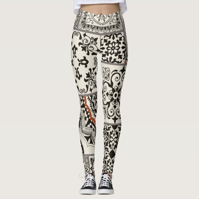 Leggings Islam Arabic Majolica Tiles Patchwork (Anverso)