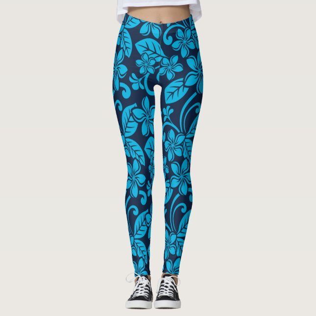 Leggings ISLAND PLUMERIA (azul x 2) (Anverso)