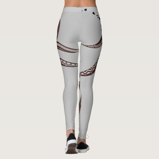 LEGGINGS ISLAS HAWAII DE LA TRIBAL POLINESIA DE OCTOPUS (Reverso)