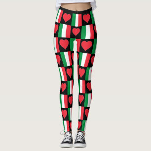 Leggings Italia Patrón cardíaco de bandera lindo italiano p