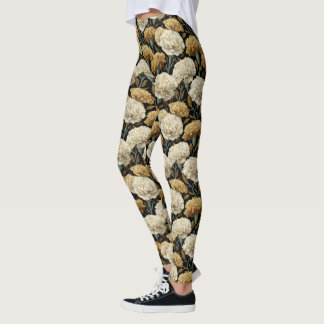 Leggings Ivory and Gold Crossfit Carnation Aesthetic Secret