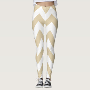 Leggings Ivory Neutral Chevrons