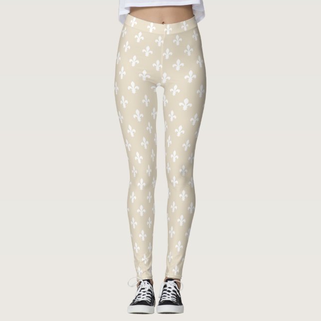 Leggings Ivory Neutral Fleur de Lys (Anverso)
