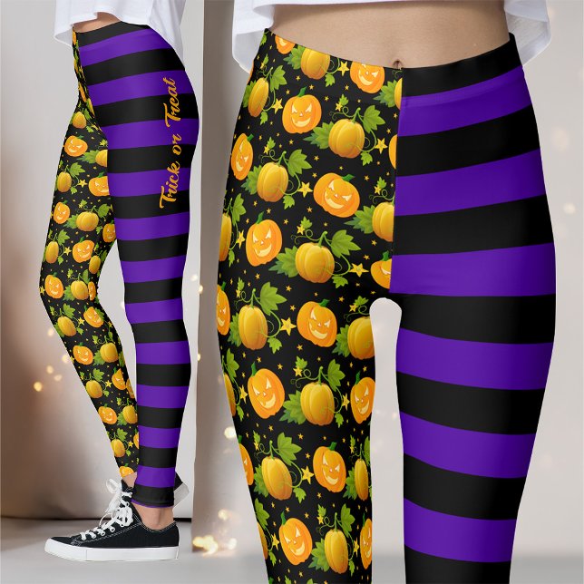 Leggings jack de calabaza de Halloween o truco de linterna  (Subido por el creador)