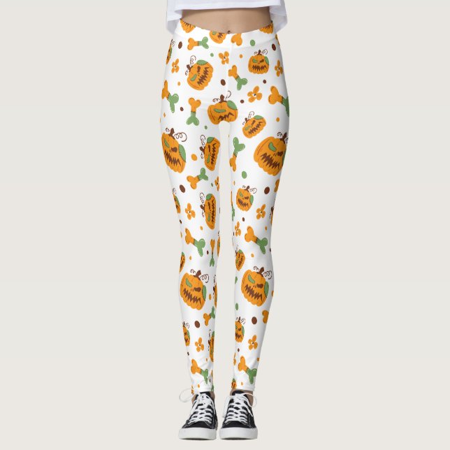 Leggings Jack-o'-Lantern y la fiesta de Halloween con fanta (Anverso)