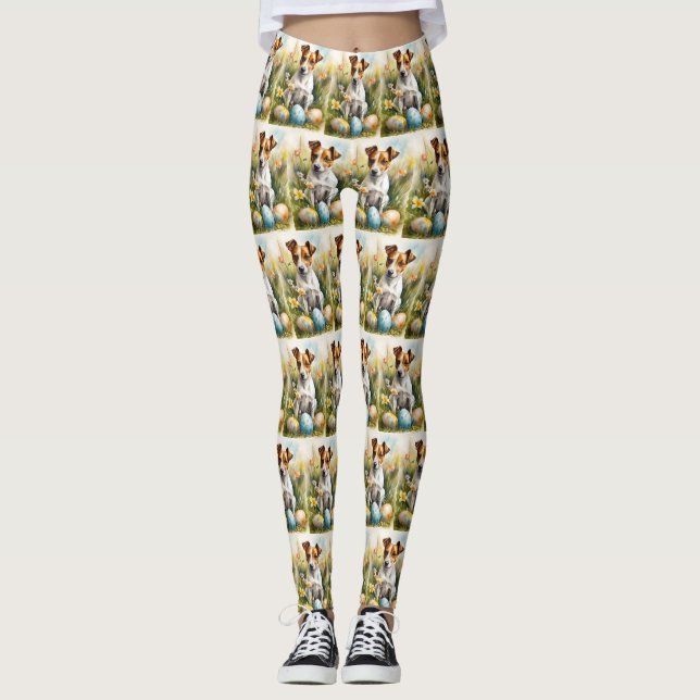 Leggings Jack Russell con huevos de Pascua (Anverso)