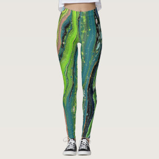 Leggings Jada 3 Leggencias abstractas verdes locas