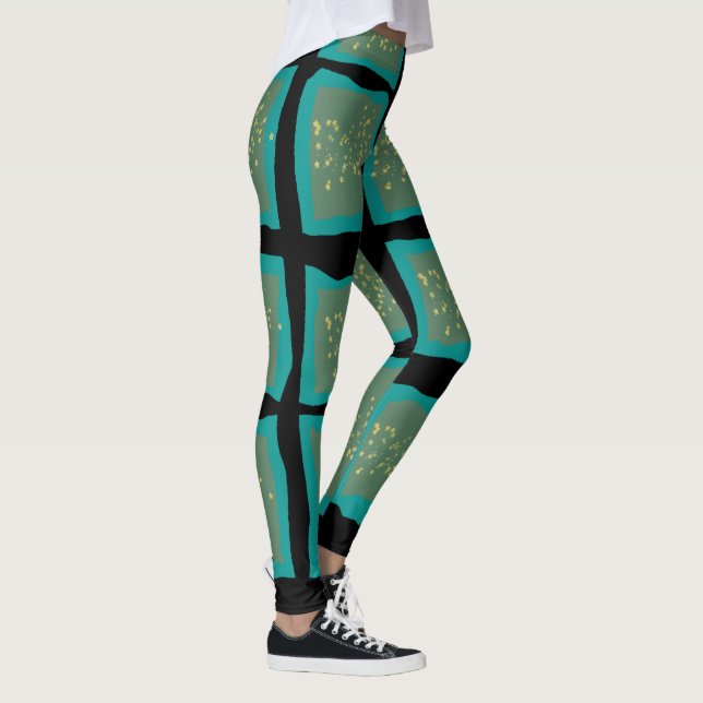 Leggings Jade and Turquoise with Gold (Derecha)