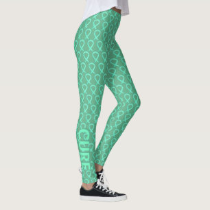 Leggings Jade Awareness Ribbon Personalizado de arte Palabr