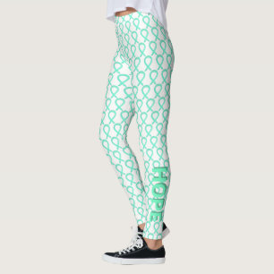 Leggings Jade Awareness Ribbon Personalizado de arte Palabr