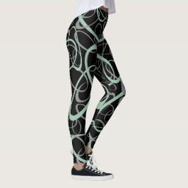 Leggings jade gris y patrón de bucle intertwiteado gris