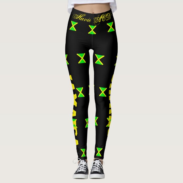 LEGGINGS JAMAICA FLAG LEGGININS BLACK HAVIC ACD (Anverso)