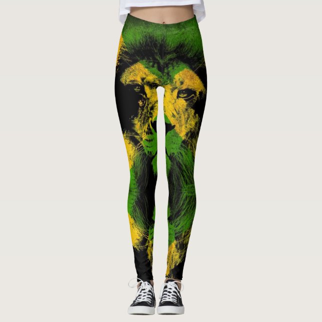 Leggings Jamaica Lion Flag Proud Jamaicans - yoga Ir (Anverso)