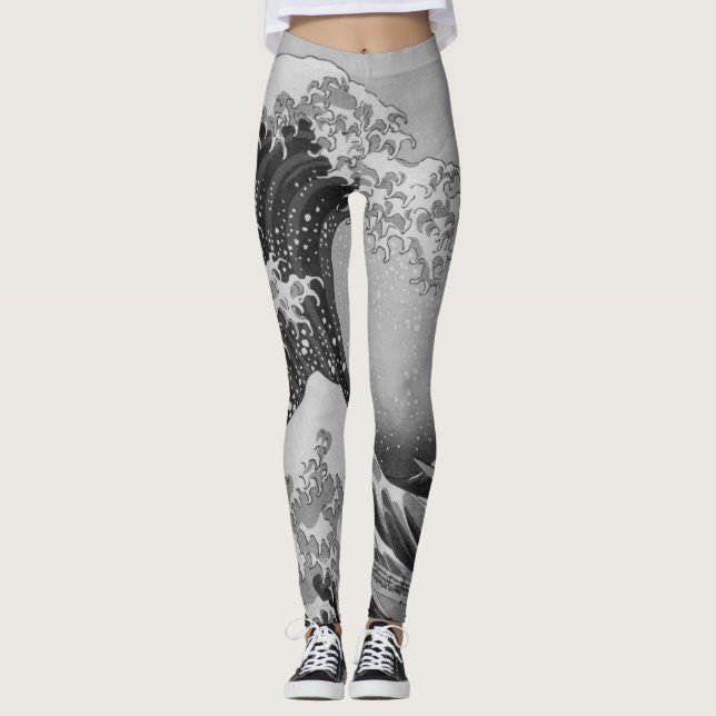 Leggings Japón - Arte japonés (Gran ola de Kanagawa) (Anverso)