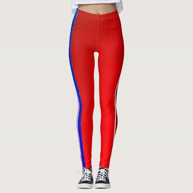 LEGGINGS JAPONÉS WOODBLOCK PATTERN IMPRESIÓN LEGGININS RED (Anverso)