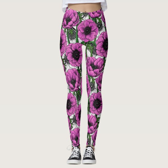 Leggings Jardín anémico rosa (Anverso)