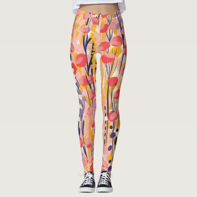 Leggings Jardín Botánico Floral de Flores Silvestres Modern (Anverso)
