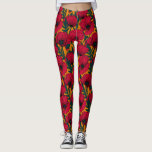 Leggings Jardín de amapola roja<br><div class="desc">Patrón vectorial hecho de amapolas rojas hechas a mano.</div>