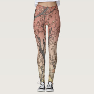 Leggings Jardín de ciruelas y flores de árbol japonés