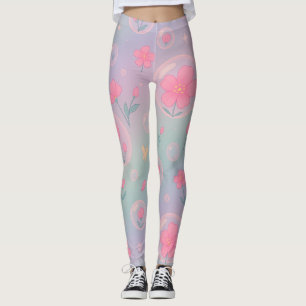 Leggings Jardín de Floración de Burbujas – Patrón Floral Pa