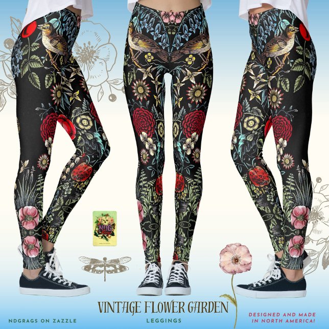 Leggings Jardín de flores de época (Subido por el creador)
