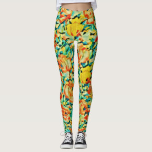 Leggings Jardín de flores de Rosa salvaje de verano