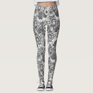Leggings Jardín de flores silvestres de Australia blanco y 