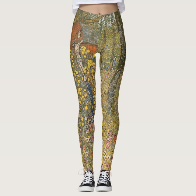 Leggings Jardín de granja con crucifijo (por Gustav Klimt) (Anverso)
