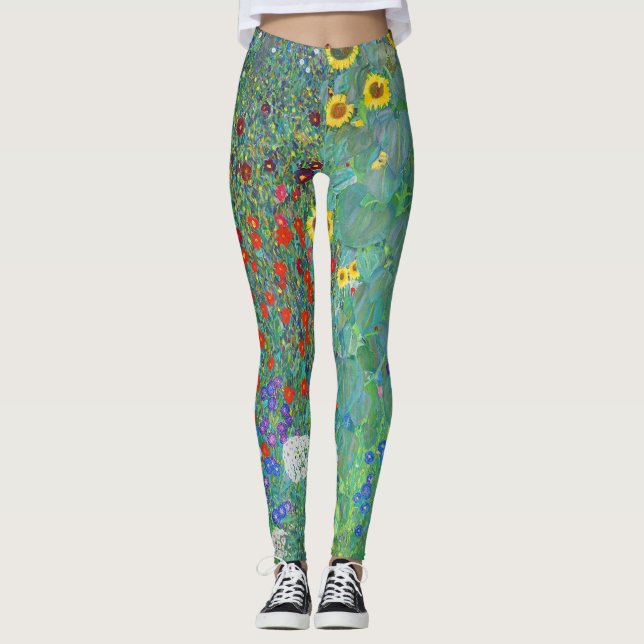 Leggings Jardín de granja con girasoles por Gustav Klimt (Anverso)