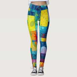 Leggings Jardín de la Bloom Cósmica: Resumen del mosaico de
