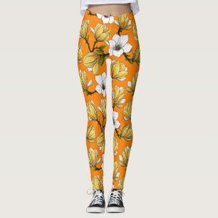 Leggings Jardín de magnolia en amarillo