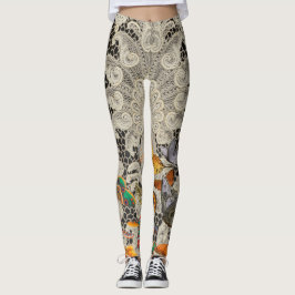 LEGGINGS JARDÍN DE MARIPOSAS DE PATRÓN DE LACES DE ANTIGÜED