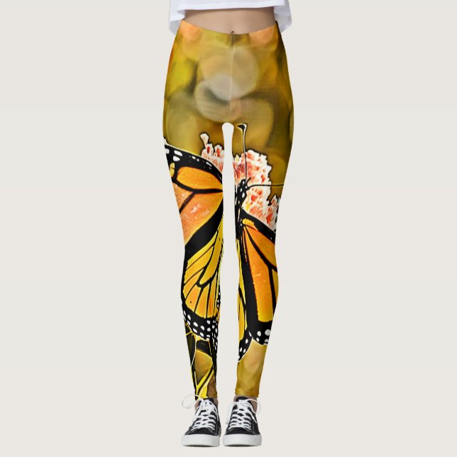Leggings Jardín de Mariposas Monarca Arte (Anverso)