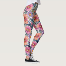 Leggings Jardín de primavera - Patrón floral 2 - Piernas
