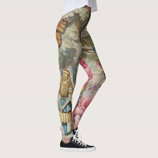 Leggings Jardín del árbol de las maravillas del gato Alice  (Derecha)