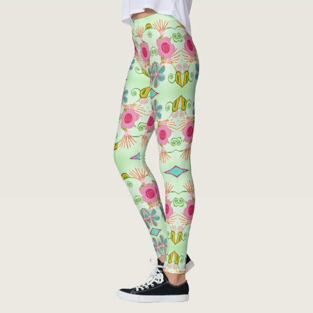 Leggings Jardín ecléctico encantador: Belleza floral divers (Izquierda)