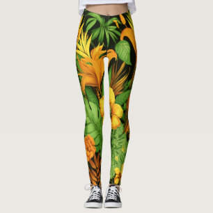 Leggings Jardín Floral Flor Planta Verde Naturaleza