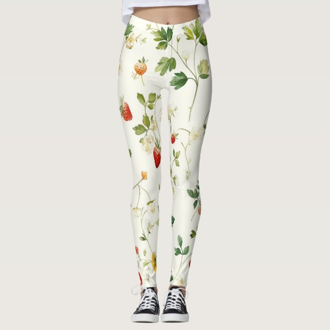 Leggings Jardín Hojas Fresas (Anverso)