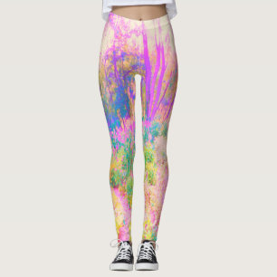 Leggings Jardín Paisaje Rosa Iluminado y Coral
