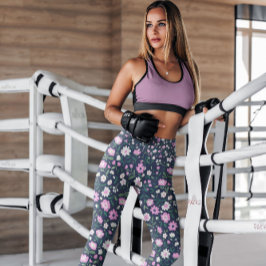 Leggings Jardín Purple Floral Patterado | Piernas
