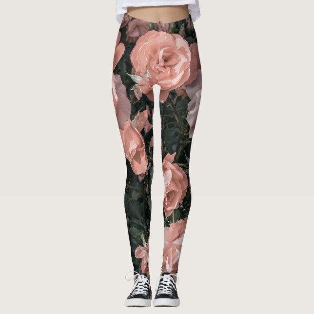 Leggings Jardín rosa pastel suave (Anverso)